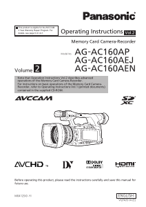 Manual Panasonic AG-AC160AEJ Camcorder