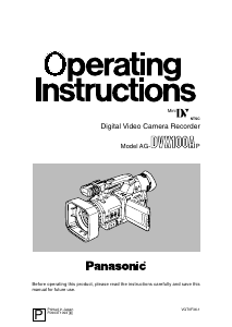 Manual Panasonic AG-DVX100A Camcorder