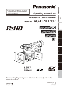 Handleiding Panasonic AG-HPX170P Camcorder