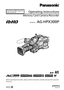 Manual Panasonic AG-HPX300P Camcorder