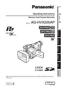 Manual Panasonic AG-HVX200AP Camcorder