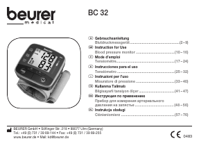 Manuale Beurer BC 32 Misuratore di pressione