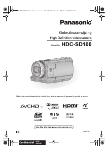 Handleiding Panasonic HDC-SD100 Camcorder