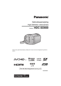 Handleiding Panasonic HDC-SD800 Camcorder