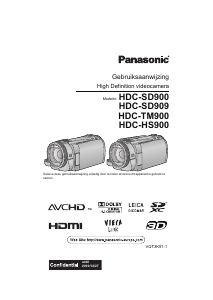 Handleiding Panasonic HDC-SD909 Camcorder