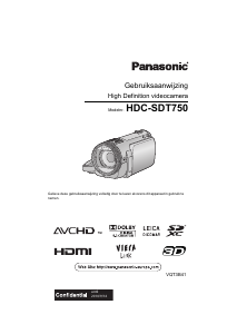 Handleiding Panasonic HDC-SDT750 Camcorder