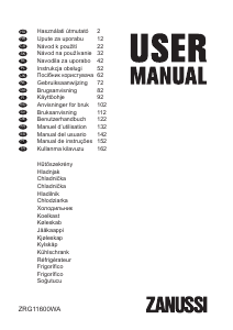 Manuál Zanussi ZRG11600WA Lednice