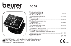 Manuale Beurer BC 58 Misuratore di pressione