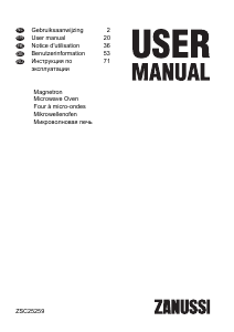 Manual de uso Zanussi ZSC25259XA Microondas