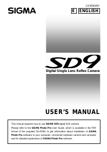 Handleiding Sigma SD9 Digitale camera