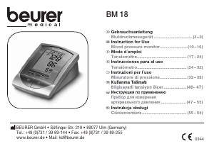 Manual de uso Beurer BM 18 Tensiómetro