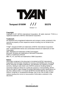 Manual Tyan S5376 Motherboard