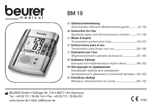 Manuale Beurer BM 19 Misuratore di pressione