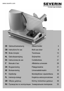 Handleiding Severin AS 3915 Snijmachine