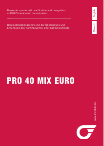 Manual PRO 40 Mix Euro Banknote Counter