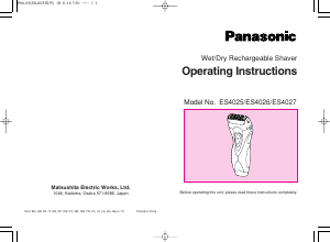 Bruksanvisning Panasonic ES-4025 Barbermaskin
