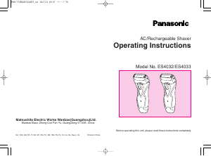 Посібник Panasonic ES-4032 Бритва