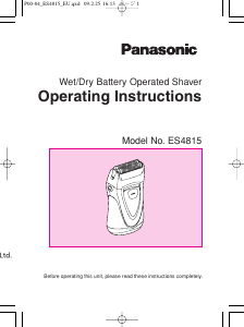 Kullanım kılavuzu Panasonic ES-4815 Tıraş makinesi