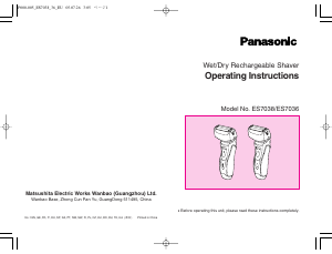 Kullanım kılavuzu Panasonic ES-7036 Tıraş makinesi