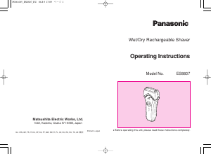 Käyttöohje Panasonic ES-8807 Parranajokone