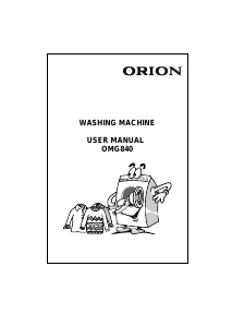 Manual Orion OMG840 Washing Machine
