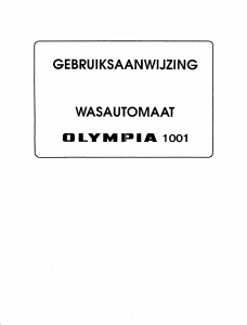 Handleiding Olympia 1001 Wasmachine