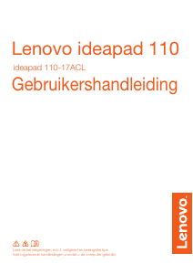 Handleiding Lenovo IdeaPad 110-17ACL Laptop