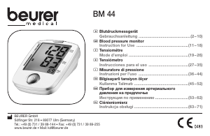 Kullanım kılavuzu Beurer BM 44 Tansiyon aleti