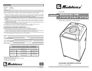 Manual de uso Koblenz LAD1600DK Lavadora