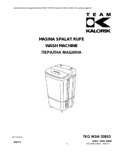 Manual Kalorik TKG WSM 30853 Mașină de spălat