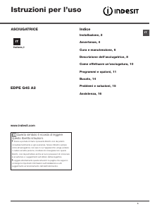Manuale Indesit EDPA 745 A ECO (IT) Asciugatrice