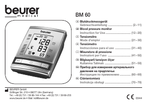 Bedienungsanleitung Beurer BM 60 Blutdruckmessgerät