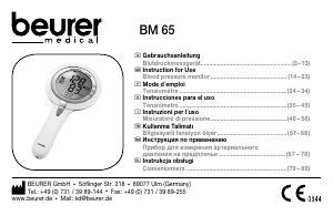 Manual de uso Beurer BM 65 Tensiómetro