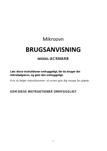 Brugsanvisning Exido AC930ARB Mikroovn