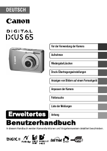 Bedienungsanleitung Canon IXUS 65 Digitalkamera