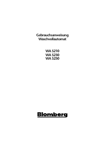 Bedienungsanleitung Blomberg WA 5210 Waschmaschine