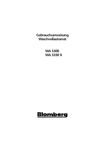 Bedienungsanleitung Blomberg WA 5300 Waschmaschine