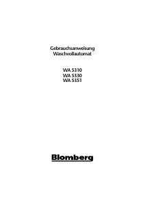 Bedienungsanleitung Blomberg WA 5310 Waschmaschine