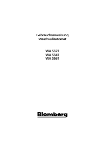 Bedienungsanleitung Blomberg WA 5321 Waschmaschine