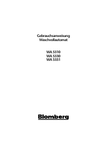 Bedienungsanleitung Blomberg WA 5330 Waschmaschine