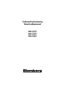 Bedienungsanleitung Blomberg WA 5341 Waschmaschine