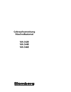Bedienungsanleitung Blomberg WA 5420 Waschmaschine
