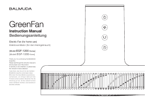 Manual Balmuda EGF-1200 GreenFan Fan