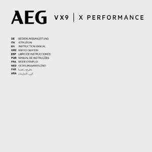 كتيب مكنسة كهربائية VX9-2-CR-A AEG