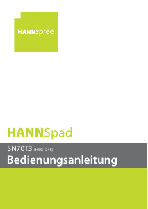 Bedienungsanleitung Hannspree SN70T3 Tablet