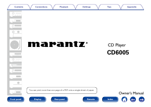 Manual Marantz CD6005 CD Player