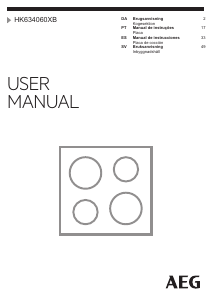 Manual de uso AEG HK634060XB Placa