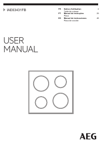 Mode d’emploi AEG IAE63431FB Table de cuisson