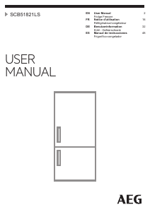 Manual de uso AEG SCB51821LS Frigorífico combinado