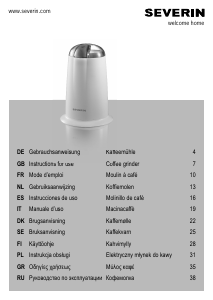 Bruksanvisning Severin KM 3868 Kaffekvarn